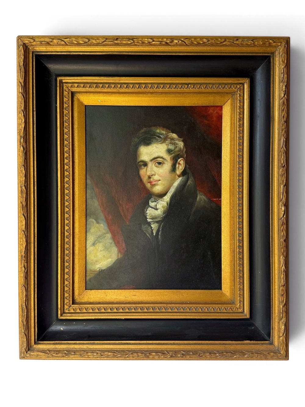 Vintage Gentleman Portrait of William Dacres Adams Print Giclee Painting Framed